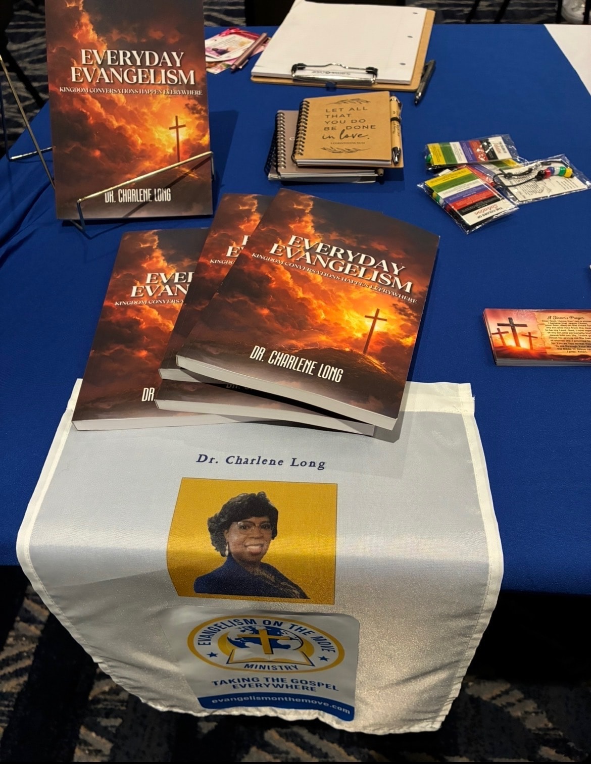 Everyday Evangelism books and ministry materials on display at Legacy Literary Tour 2026